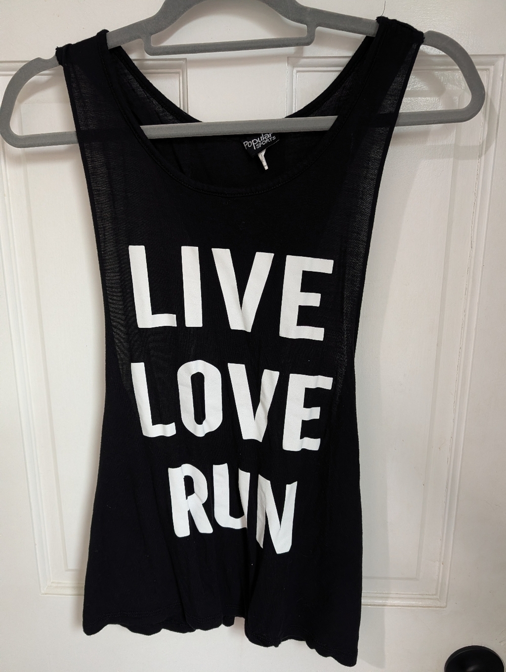 Popular Sports Black Top with White Branding